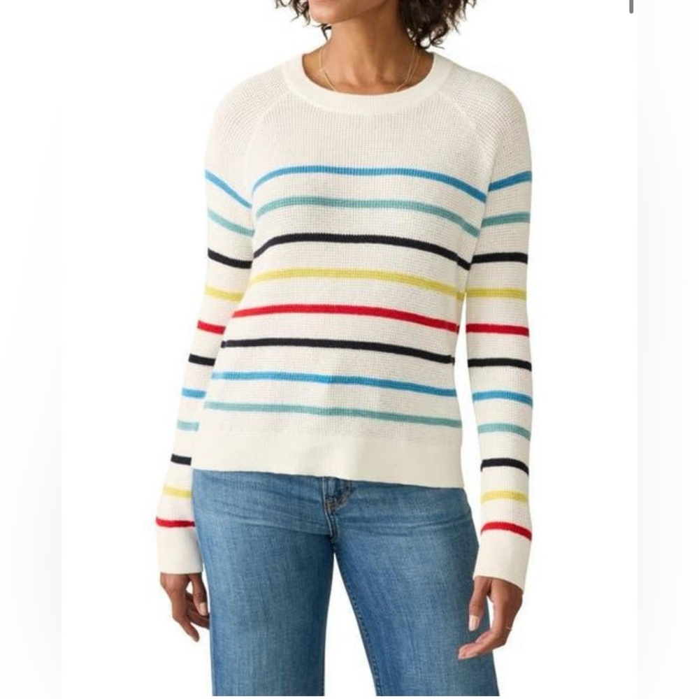 Faherty Throwback Crew Striped Sweater Organic Co… - image 1